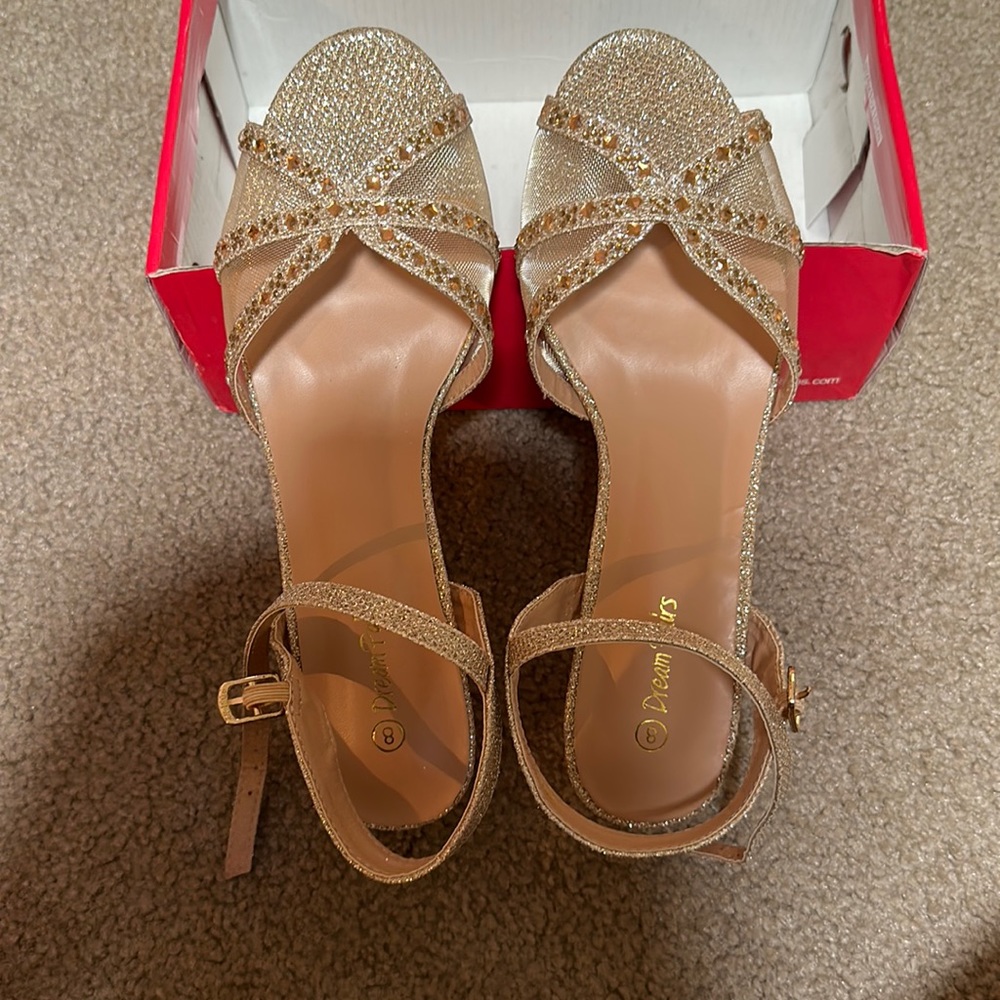 Gold Glitter Heels